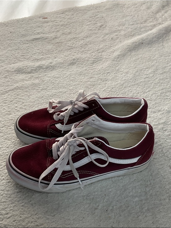 Vans Other - Unisex Burgundy Canvas Vans Sneakers with White Stripe